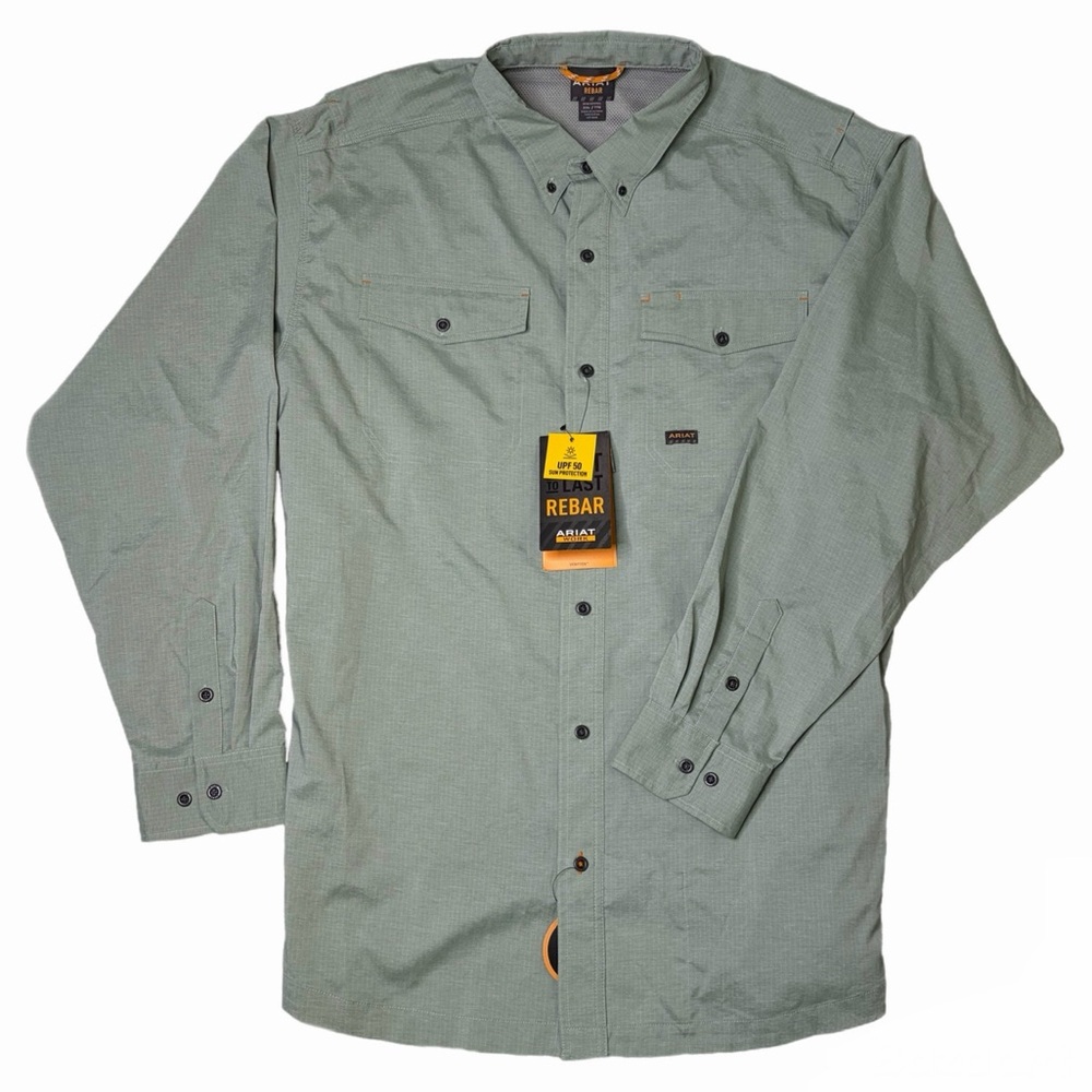 NWT Ariat Rebar Made Tough VentTEK DuraStretch Long Sleeve Work Shirt Men’s XXL